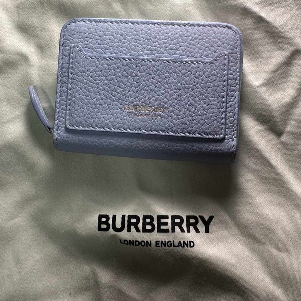 Burberry Blue Mini Zip Wallet